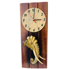 Elephant Clock 7'' X 16'' wood wall clock