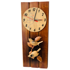 Birds Couples Clock 7'' X 16'' wood wall clock